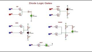 Diode Logic Gates  -  OR, NOR, AND, NAND & NOT