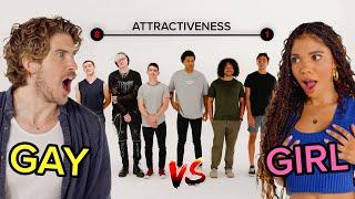 Ranking 8 Guys By Attractiveness | Gay VS Girl!