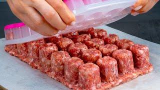 Put the mince in the form for ice cubes! The method that saves your time!