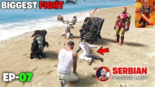 FRANKLIN FIGHT HELLBAT TO FIGHT SERBIAN DANCING LADY IN GTA 5 | SHINCHAN AND CHOP