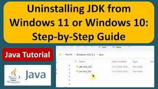 How Uninstall JDK Windows 11 or Windows 10 Operating system? | Uninstall JDK