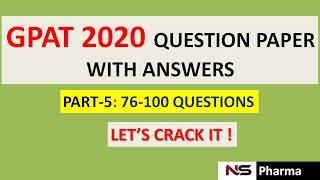 GPAT 2020 QUESTION PAPER | ANSWERS-5