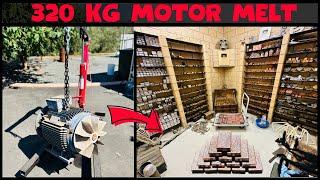 320KG Massive Motor Melt - Free Copper - Scrap Salvage -Bulk Copper Bars - ASMR Metal Melting