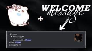 𓆩𓆪  Discord Welcome/Greet Message | Mimu 2023 slash commands | Tutorial 𓆩𓆪