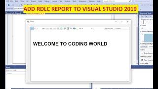 Add RDLC Report and ReportViewer to Visual Studio 2019