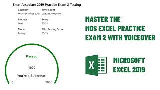 Master the MOS Excel Practice Exam 2 with Voiceover || GMetrix Practice 2023 || Excel 365-2019