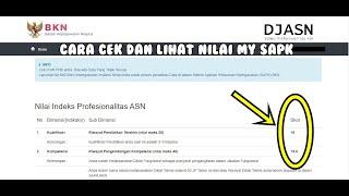 Cara Cek Dan Lihat Nilai MYSAPK BKN