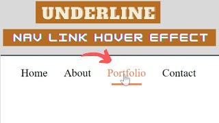 Underline nav menu link hover effect using html & css | css hover effects
