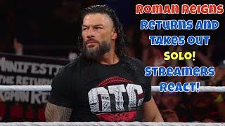 Streamers React!! Roman Reigns Returns and takes out Solo!! #wwe #summerslam #romanreigns