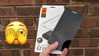 iPhone 14 Pro Max Spigen Tempered GLAS.tR EZ FIT Privacy Screen Protector Review! *HIDE YOUR SCREEN