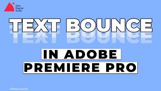 No More Mistakes With TEXT BOUNCE EFFECT | #60degreestudio #premierepro