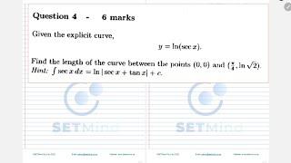 Finding the arclength of an explicit curve | SETMind Tutoring | MATH 1043