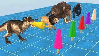 Animals Running And Jumping for Kulfi Game Mammoth Elephant Gorilla Lion Dinosaur Wild Animal Games