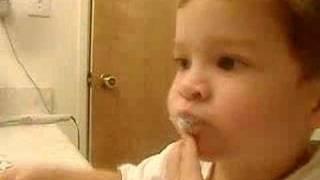 brushing teeth