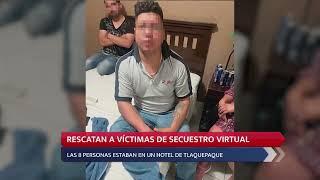 Rescatan víctimas de secuestro virtual.... Las 8 personas estaban en un hotel de Tlaquepaque