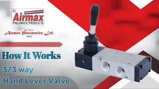 How 5/3 Hand Lever Valve Works | Working Animation Video | Airmax Pneumatics