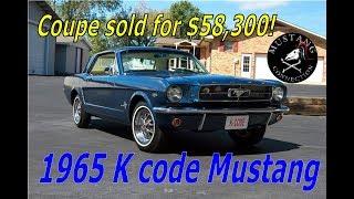 1965 FORD MUSTANG 289 HiPo K-CODE Coupe sells for $58,300