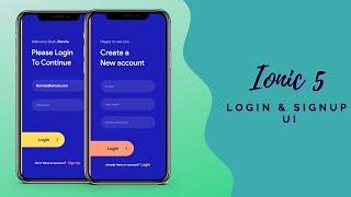 Ionic 5  Signup & Login Screen - Ionic UI | Ionic 5 Tutorial for Beginners