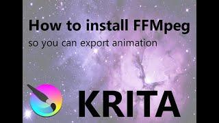 How to install FFMpeg into Krita and export animations