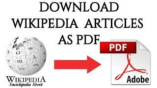 How to Download Complete Wikipedia Articles free as PDF