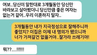 (반전사연)상간녀랑 산다면서 이혼 서류 던진 남편..3개월간 상간녀를 안 만나면 이혼해 준다는 조건으로 살게되는데..3개월 후 남편놈 인생이..[라디오드라마][사연라디오][카톡썰]