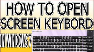 how to open onscreen keyboard in windows 7