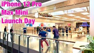 Apple Store iPhone 12 Pro Max & Mini Launch Day in 4K HDR. How Many People + Unboxing Impressions