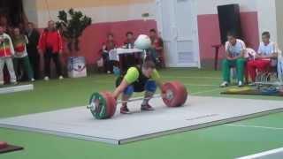 Олимпийский чемпион Андрей Арямнов, рывок - 201 кг, сообств. вес - 112 кг.