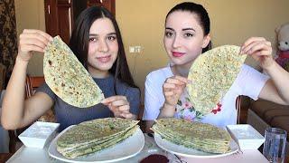 КУТАБЫ С ЗЕЛЕНЬЮ 10 ШТУК ЗА РАЗ/КТО СЪЕСТ БОЛЬШЕ? #AYKAEMILLY #ASKFATIMA