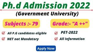 State university | PhD admission 2022 | latest PhD notification 2022| A++ grade| 79 subjects