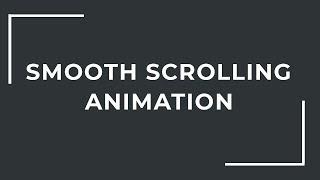 JQuery Smooth Scroll Animation Tutorial | Jquery Plugin Tutorial