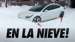 Tesla Model 3 en la nieve: cómo se comporta sin cadenas ni ruedas de invierno y frio extremo