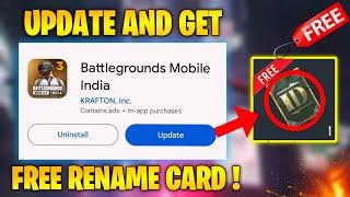 UPDATE AND GET FREE RENAME CARD // NEW TRICK RENAME CARD// HOW TO GET FREE RENAME CARD PUBG/BGMI !