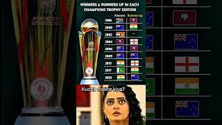 WINNER & RUNNER UP IN EACH CHAMPIONS TROPHY 