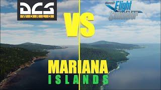 MARIANA Islands DCS Vs Microsoft flight Simulator Map Visual Comparison