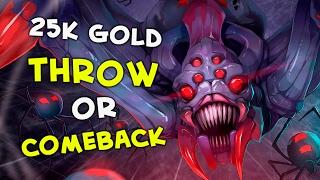 Throw or Comeback — 25,000 gold difference