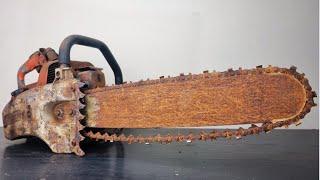 Complete restoration of an old rusty Stihl chainsaw