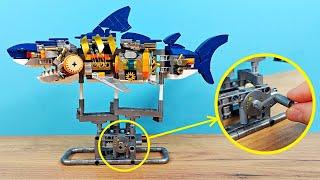 Assembled a moving robot Shark from Chinese LEGO! Mechanical Shark!