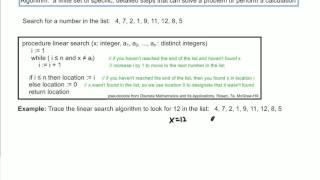 Algorithms: Linear Search Example 1