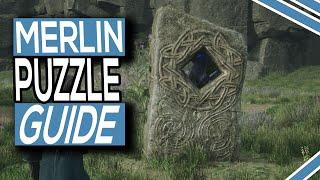 Hogwarts Legacy Merlin Puzzle Guide  3 Pillars With Moonstone Near Forbidden Forest