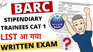 BARC Exam Date 2021| Stipendiary Trainee Exam| BARC Stipendiary Trainees Category 1 ScreenList 2021