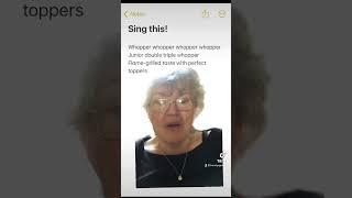 Grandma sings whopper!  #funny #singing