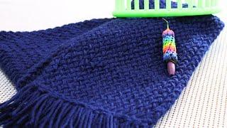 How to loom knit a Scarf Step by Step for Beginners. VERY Detailed use round or long loom.  Loomahat