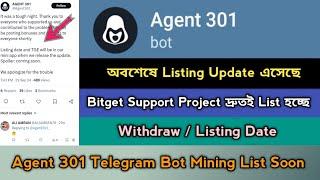 Agent 301 Telegram Mining Listing Offer 2024।Same Dogs Mining Project।Agent 301 Mining List Soon,Stb