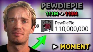 PewDiePie Falls Under 111 Million Subscribers! | EXACT MOMENT