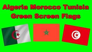 Green Screen Flags Algeria Morocco Tunisia