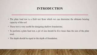 Plate Load Test Method