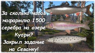 Русская рыбалка 4 Озеро Куори. За сколько нафармлю 1500 серебра? Задание на Севанскую форель #5