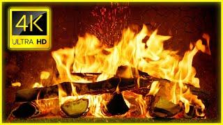 Cozy Crackling Fireplace Ambience  Relaxing Fireplace Burning 4K & Fire Crackling Sounds 10 Hours