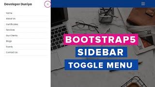 Bootstrap 5 Sidebar Navigation | Side Navigation Bar Using html css bootstrap | Vertical Navigation